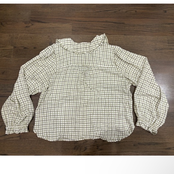 Pilcro Keira Long-Sleeve Plaid Blouse - Green, like new - Picture 7 of 10